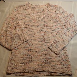 Loft multicolor sweater medium petite V-neck